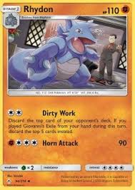 The numbers given are for pokémon sword & shield and may vary in other games; Rhydon Dirty Work Horn Attack Pokemon Cardmarket