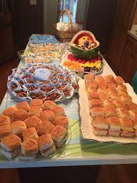 Tea sandwiches are delicious and simple to make. Baby Shower Food On A Budget Sandwiches On Hawaiian Rolls Pretzel Diapers Baby Bassinet Fruit Bowl Baby Shower Fruit Baby Shower Snacks Baby Shower Food