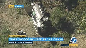 Tiger woods was involved in a horror car crash on tuesday morningcredit: Tiger Woods Hospitalised After Genesis Gv80 Rollover In California