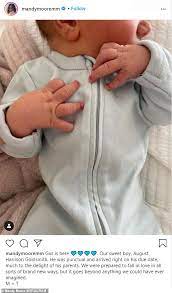 Mandy Moore Beams While Cradling Newborn Boy Gus In Beautiful Black And White Shot Daily Mail Online