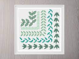 Leaf border cross stitch patterns. Cross Stitch Borders Pattern Leaves Leaf Modern Instant Download Cross Stitch Border Pattern Floral Cross Stitch Cross Stitch Borders