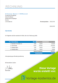 Direkt zum download der vorlage. Rechnungsvorlage Kleinunternehmer Kostenlose Vorlage Downloaden