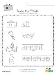 Words that end with the letter k. Trace The Letter K Words All Kids Network