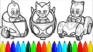 Supercoloring.com is a super fun for all ages: Pj Masks On Cars Coloring Pages Colouring Pages For Kids With Colored Markers Youtube