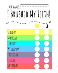 Free Printable Tooth Brushing Chart Www Bedowntowndaytona Com
