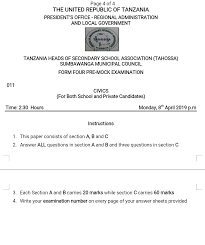 Download Sumbawanga Tahossa Mock Exam Maktaba Repository