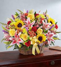 Maybe you would like to learn more about one of these? Multicolor Bright Sympathy Basket Arrangement 1800flowers 148711