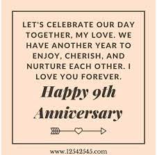 9th Wedding Anniversary Wishes For Wife Husband