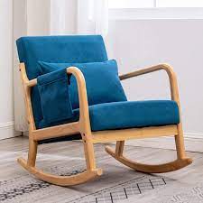 Modern rocking chair is one that is ideal for relaxing. Buy Rocking Chair For Nursery Nursery Chair Modern Rocking Chair Nursery Rocking Chairs With Pillow And Side Storage Pocket Blue Online In Vietnam B08p5v6ml3