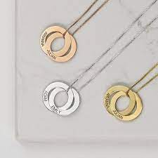 Customized Women S Rose Gold Russian Ring Necklace With 2 Etsy In 2021 Gold Key Necklace Ring Necklace Russian Ring