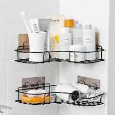 Glass bathroom shelves ukey uü. Yunke Shower Organizer Storage Bathroom Shelves Shower Caddy With Adhesive Sticker For Kitchen Bathroom Accessories Adhesive Sticker Included Amazon Co Uk Home Kitchen