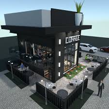 Coffee restaurant 3d model cinema 4d + fbx obj 3ds: Cafe Layout Software By Planner 5d