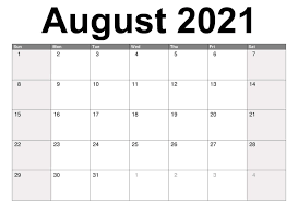 If you're feeling a little bit overloaded about the major structure or graphics in a distinct template, you may want to consider using a free printable 12 month calendar 2021 with fundamental photos or art work instead. Free Printable August Calendar 2021 Templates With Holidays 8 In 2021 August Calendar Blank Calendar Template Printable Calendar Template