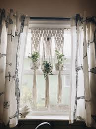 Triple Macrame For Kitchen Window Made With Cotton Rope And Hawaiian Bamboo Pole And Bead Macrame Macrame Plant Hangers Window Hanger Diy Macrame Plant Hanger