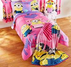 Despicable Me Minions Girl Twin Sized 4 Piece Bedding Set Comforter Sheet Set Http Www Amazon Ca Dp B0 Girl Minion Pink Bedroom For Girls Bed Comforters