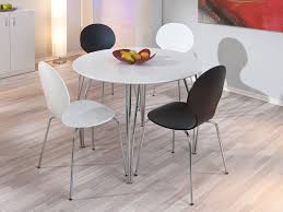 Organiza tus reuniones en una mesa de comer rectangular, redonda o cuadrada. Mesa Redonda Lacada Blanca De Cocina Y Comedor En Alto Brillo
