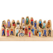 Amazon Com Constructive Playthings Wooden Community Helpers Set Of 25 Pieces For Block Play Industrial Scientific In 2020 Kids Blocks Block Play Community Helpers