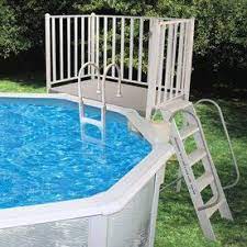 Splash Pools 52 In Aluminum Pool Deck Ladder With Hand Rail Fs 5x6x52 Above Ground Pool Stairs Above Ground Pool Decks Above Ground Pool Steps
