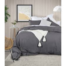 Linen has natural fibers that create small subtle variations in the surface. Shop J J Black Label Linen Duvet Cover Queen Charcoal James Joseph Online 1 Day Co Nz