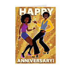 Happy anniversary. my best wishes to you at your anniversary. Groovy Couple African American Couple Anniversary Greeting Card Black Stationery