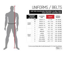 Size Chart Traditional Uniforms Century Martial Arts