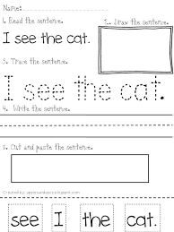 Reading And Writing Simple Sentences Kindergarten Writing Writing Sentences Worksheets Sentence Writing