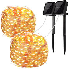 Amazon Com Liyuanq Solar String Lights 2 Pack 100 Led Solar Fairy Lights 33 Feet 8 Modes Copper Wire Lights Waterproof Outdoor String Lights For Garden Patio Gate Yard Party Wedding Indoor