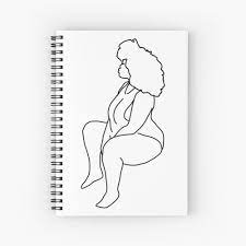Maybe you would like to learn more about one of these? Curvy Black Woman Line Art Natural Afro Hair Melanin Queen Spiral Notebook By Trajeado14 Embroidered Canvas Art Line Art Outline Art
