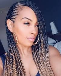Braided bob with charming color. African Box Braids Hairstyles 2018 2019