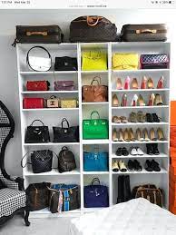 Hanging closet organizers are a great way to make the most of the vertical space in your closet, and to protect your clothing. Bag Storage Closet Decor Closet Shoe Storage Dream Closet Design