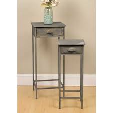 Set Of 2 Metal Side Tables Night Stand Tables Bedside Table Metal Bedside Table Set Metal Nesting Tables