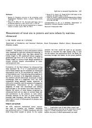 pdf measurement of renal size in preterm and term infants