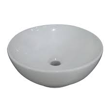 white vitreous china round vessel sink