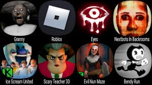Granny, Roblox, Freddy Barry's Prison Run, Eyes, Ice Scream United, Scary  Teacher 3D, Evil Nun Maze