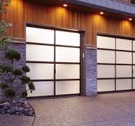 Contemporary Aluminum & Frosted Tempered (Privacy) Glass Garage Door