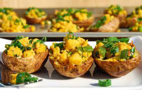 8 Ways To Make Badass Baked Potatoes Potato Skins Vegan Appetizers Vegan Party Food