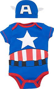 Marvel Captain America Baby Boys Costume Short Sleeve Bodysuit Cap Set Blue 0 3 Months Buy Online In Paraguay At Desertcart 152602058