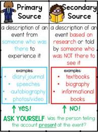 Primary And Secondary Sources Anchor Chart By Less Work More Play In 2020 Primary And Secondary Sources Secondary Source Anchor Charts