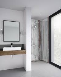 Interested in renovating your bathroom and replacing old, dirty tiles with a modern (and easier) equivalent? Painted Wood Bathroom Shower Wall Panel Wetwall