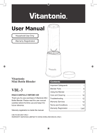 1 manuals for vitantonio blender devices found. Vbl 3 Manualzz