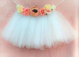 Stunning Luxury Floral And White Tulle Banner Highchair Garland Cake Smash Prop Birthday Bunting New Baby Dress Baby Blanket Diy Knit Handmade Baby Gifts