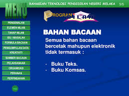 By perpustakaan uitm sunday, october 14, 2018 csr, csrptar bahagian teknologi pendidikan negeri melaka, ilmu mengubah destini, imd program ini seiring dengan aspirasi universiti teknologi mara untuk meningkatkan taraf pendidikan bumiputera melalui program mengubah. Menu Kursus Pemantapan Program Nilam Ppt Download