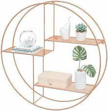 Fantastic selection of kitchen cabinet shelves available in various material to suit your style. Round Gold Wall Shelf Circle Shelving Unit Wire Metal Wood Storage Hooks Rack 19 99 Picclick Uk