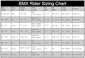 Bmx Size Chart Bmx United