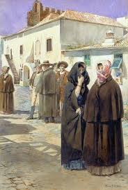Mulheres Do Algarve Com Capotes De Burel E Lenco Nos Finais Do Sec Xviii Algarve Desenhos Para Pintar Desenhos