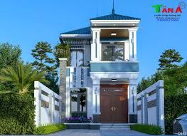 Mẫu nhà đẹp 2 tầng mái Nhật mặt tiền 6m thoáng mát