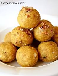 A Ladoo Recipe I Would Like To Try Ladoos Are Featured In The Film English Vinglish Which Is Playing At The Crossroad Indian Dessert Recipes Food Sweet Meat