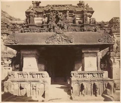 Photographs of Kailas Cave (Ellora) taken by James Fergusson in year 1886 📝 Built in : 8 th century CE ⚒️ Built by : King Krishna 1 ( Rashtrakut dynasty) 🧭 Location -