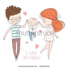 Happy Family Father Mother Baby Family Drawing Family Illustration Cute Drawings