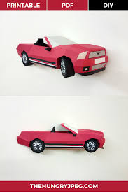 Make Your Own Mustang Car By Converting Our 2d Templates To 3d Papercraft Papel En 3d Sobres De Papel Gatos